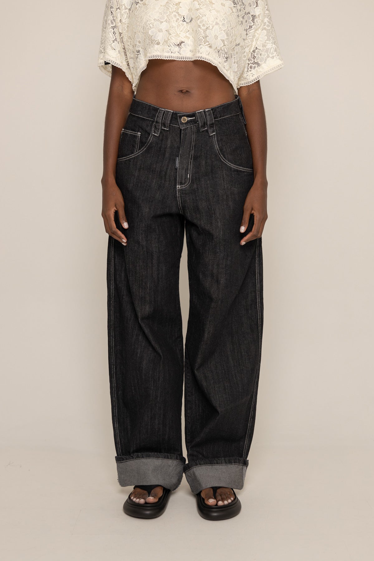 SEVEN POCKETS FADED JEANS