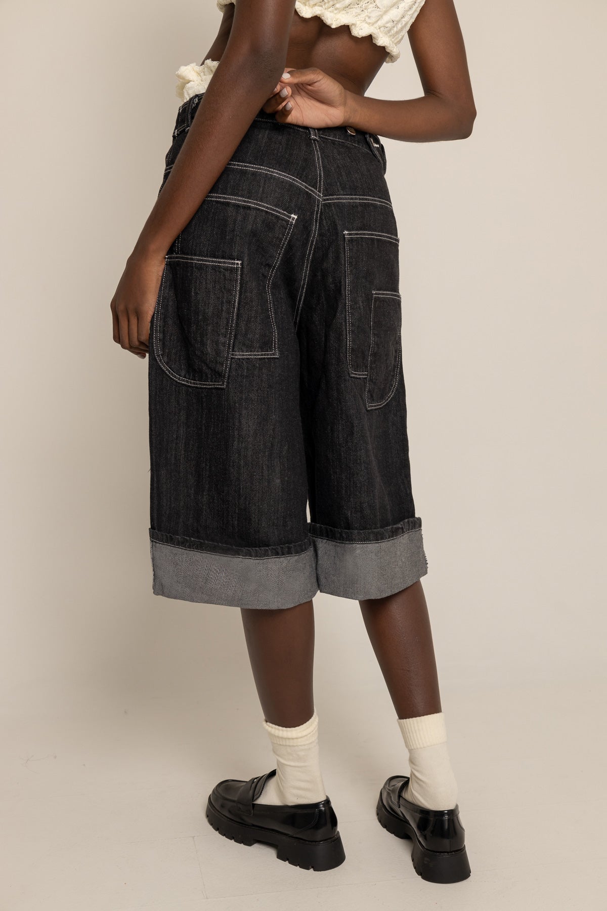 SEVEN POCKETS FADED JORTS