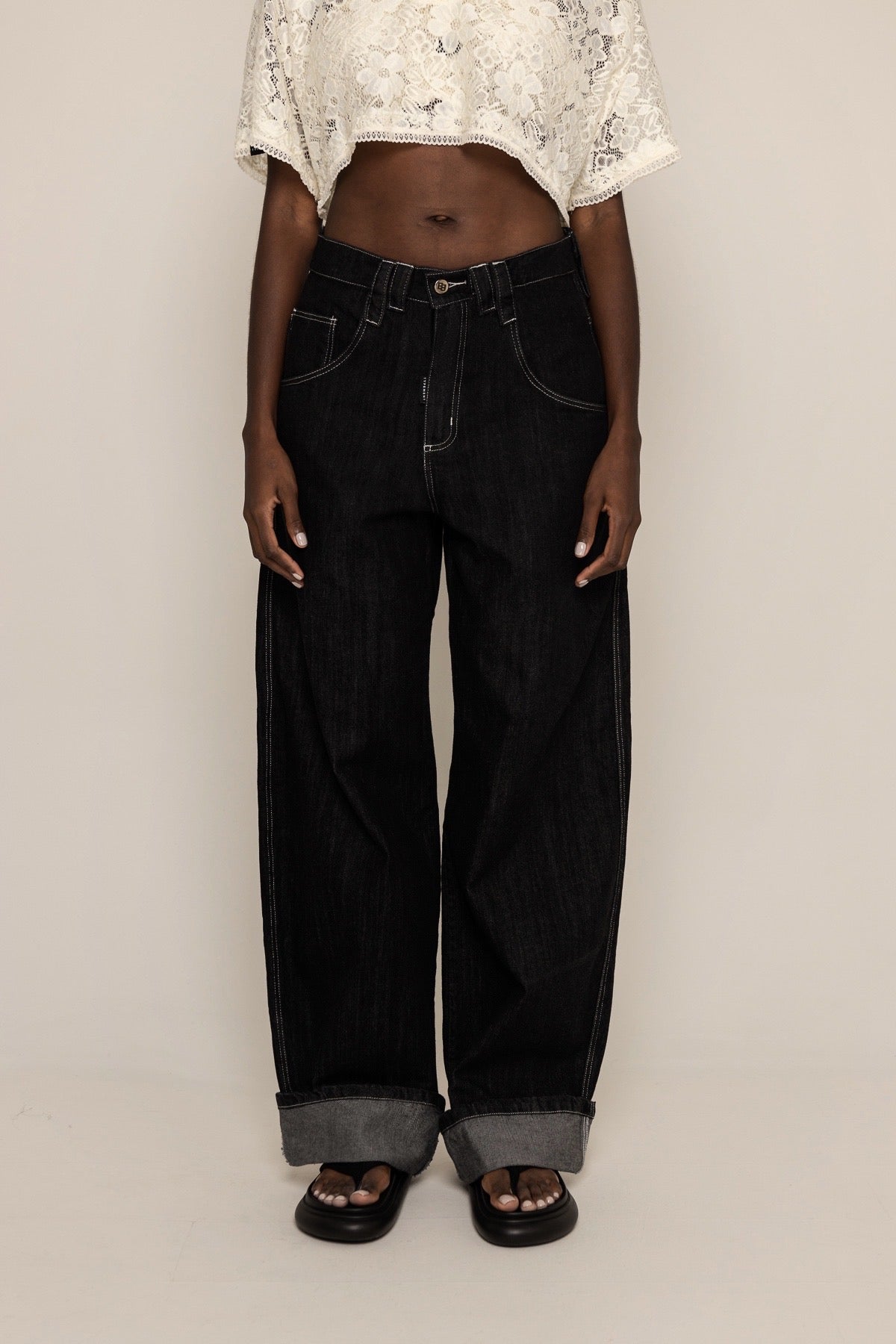 SEVEN POCKETS FADED JEANS