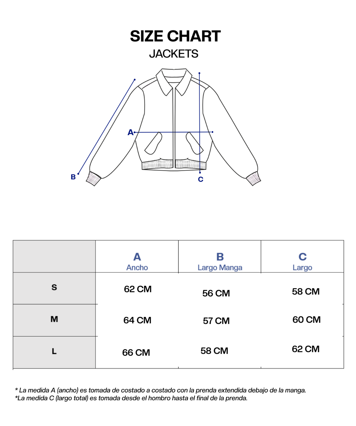 Guía de tallas de 208 PUFFER JACKET