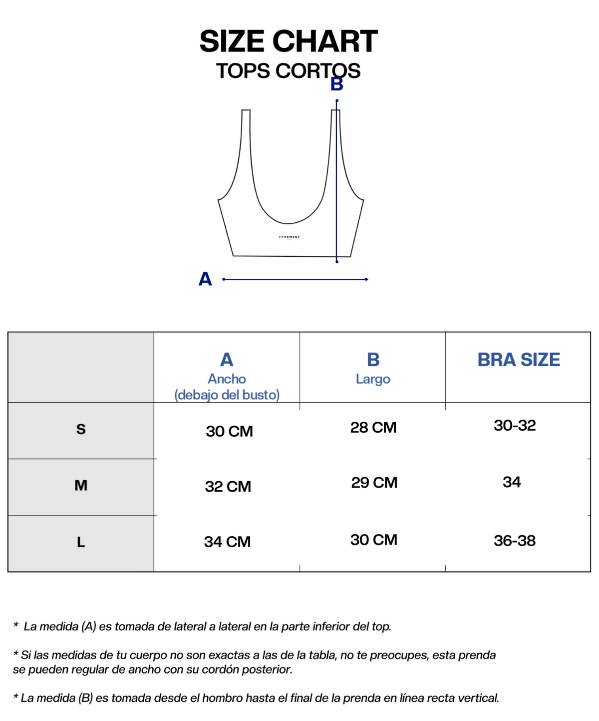 Guía de tallas de GINGER BERRY TOP