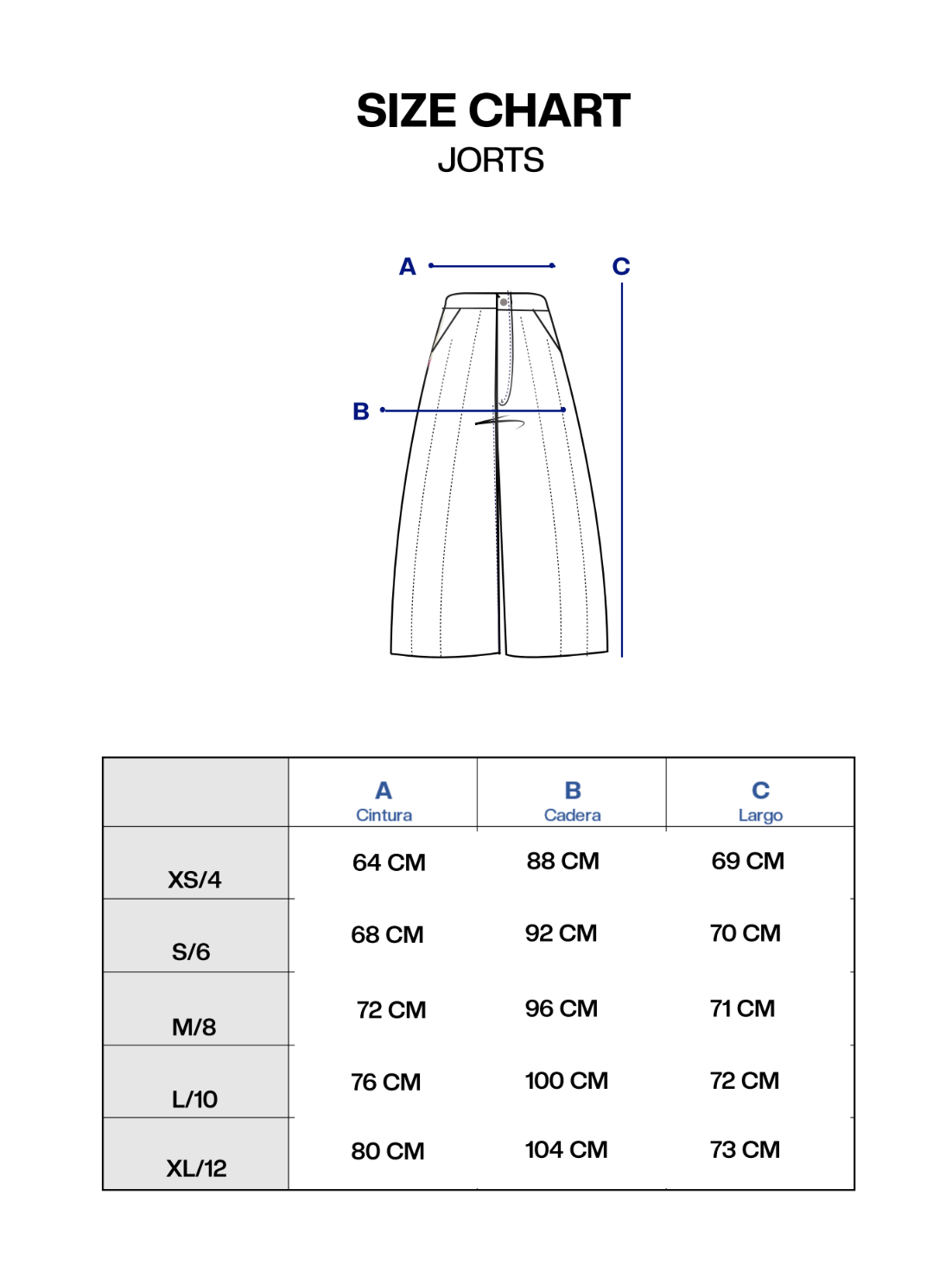 Guía de tallas de LE MOUNTAIN JORTS