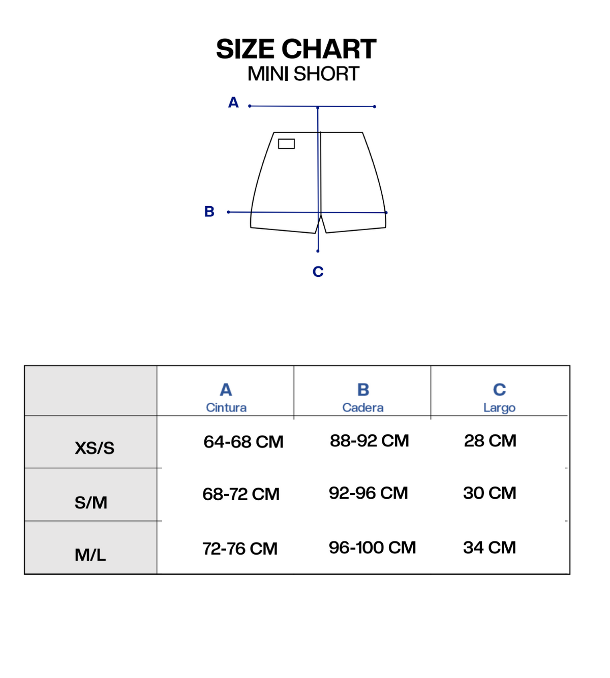 Guía de tallas de LE CLUB SHORT