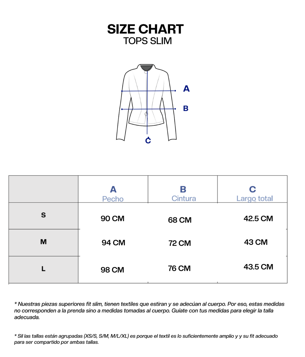 Guía de tallas de LE CLUB MIDNECK