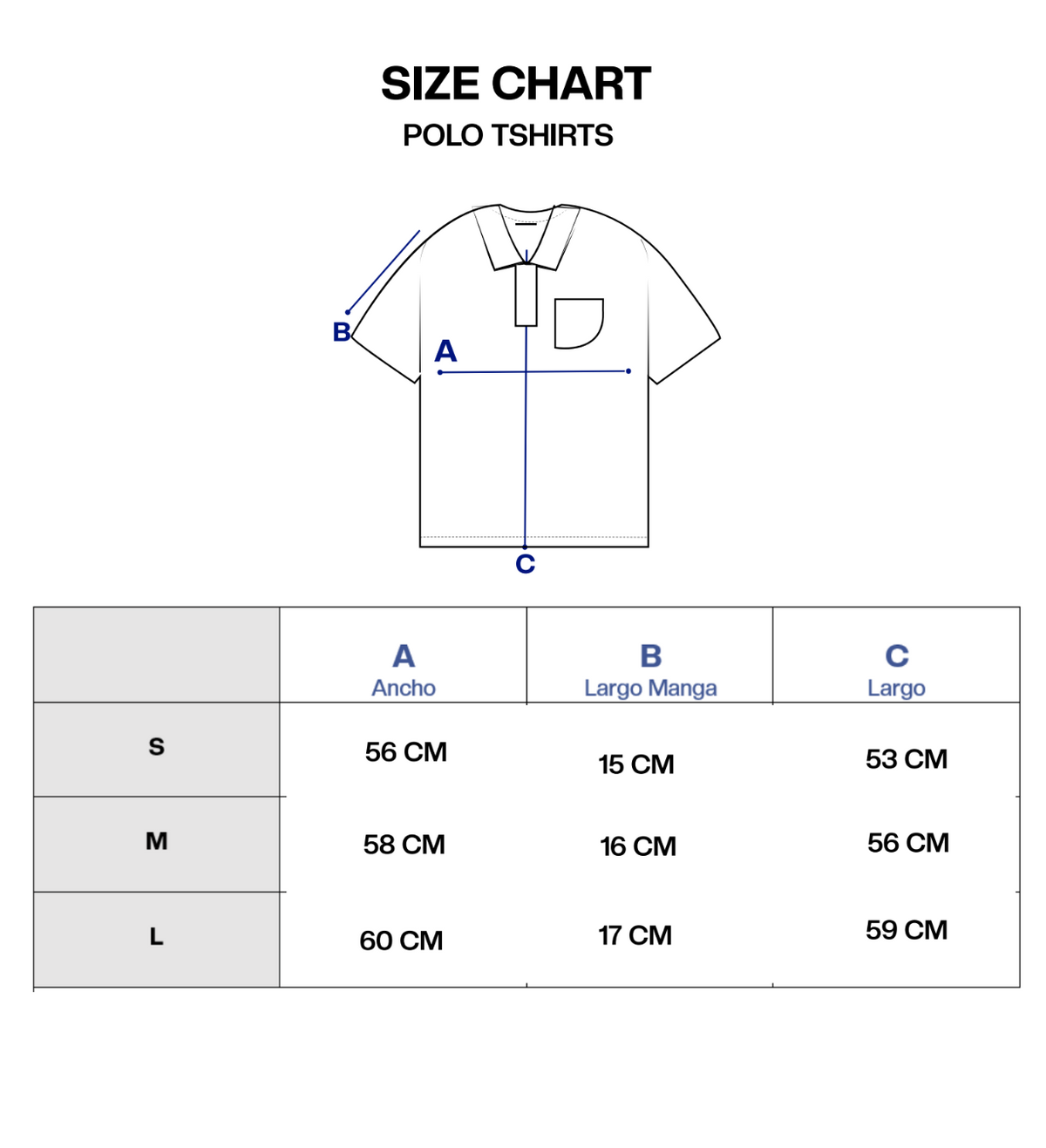 Guía de tallas de LE CLUB POLO TSHIRT