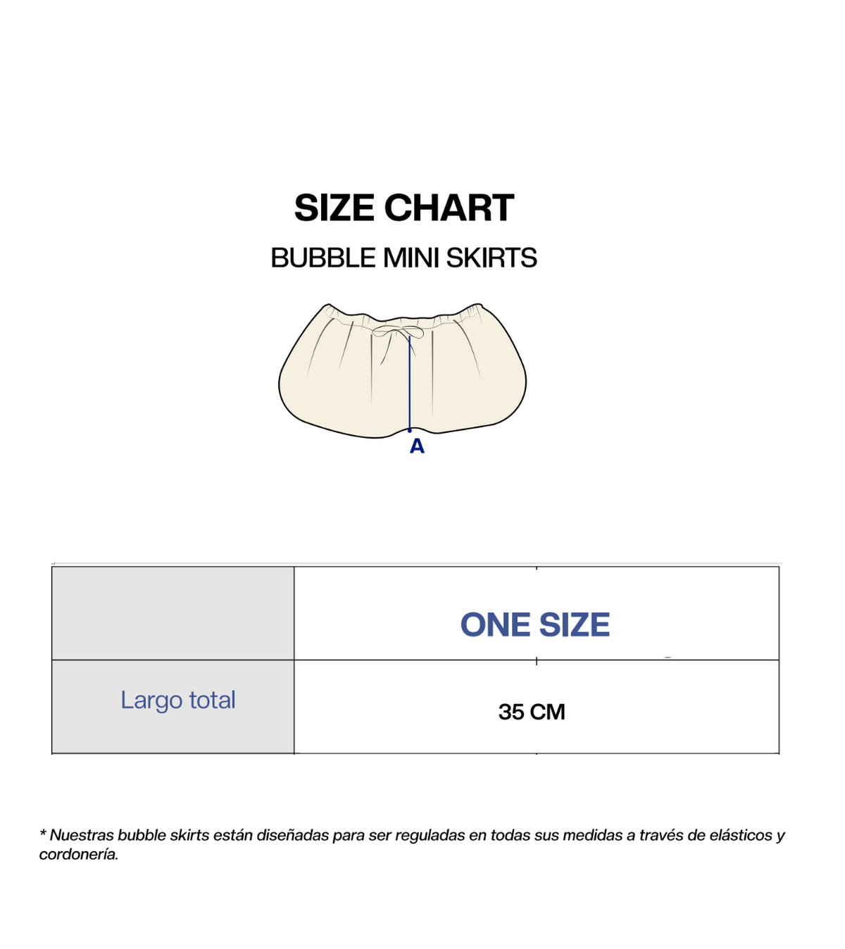 Guía de tallas de CRYSTAL PIEDRA MINISKIRT