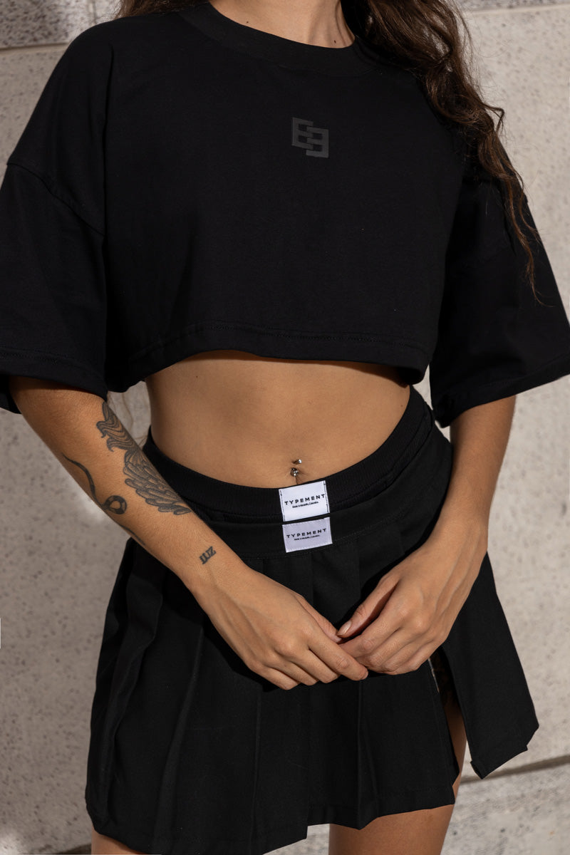 BLACK SODA CROP TOP