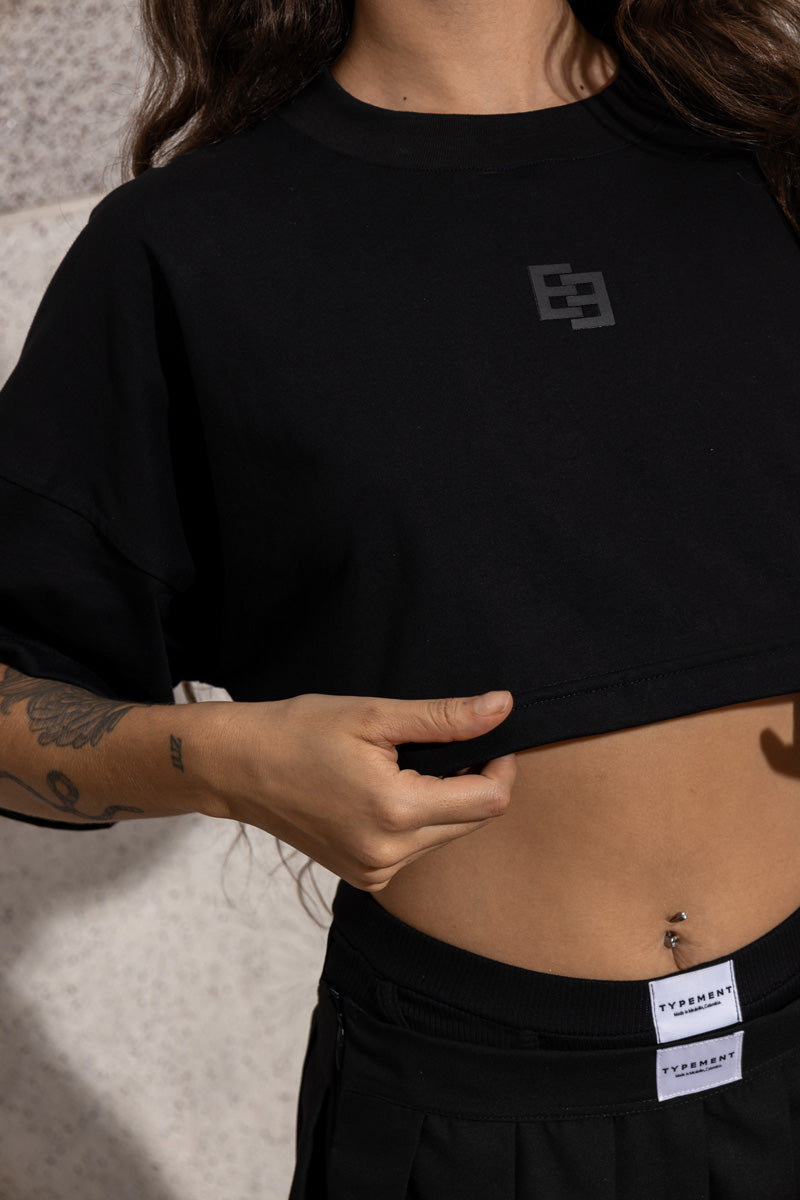 BLACK SODA CROP TOP